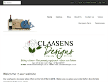 Tablet Screenshot of claasensdesigns.co.za